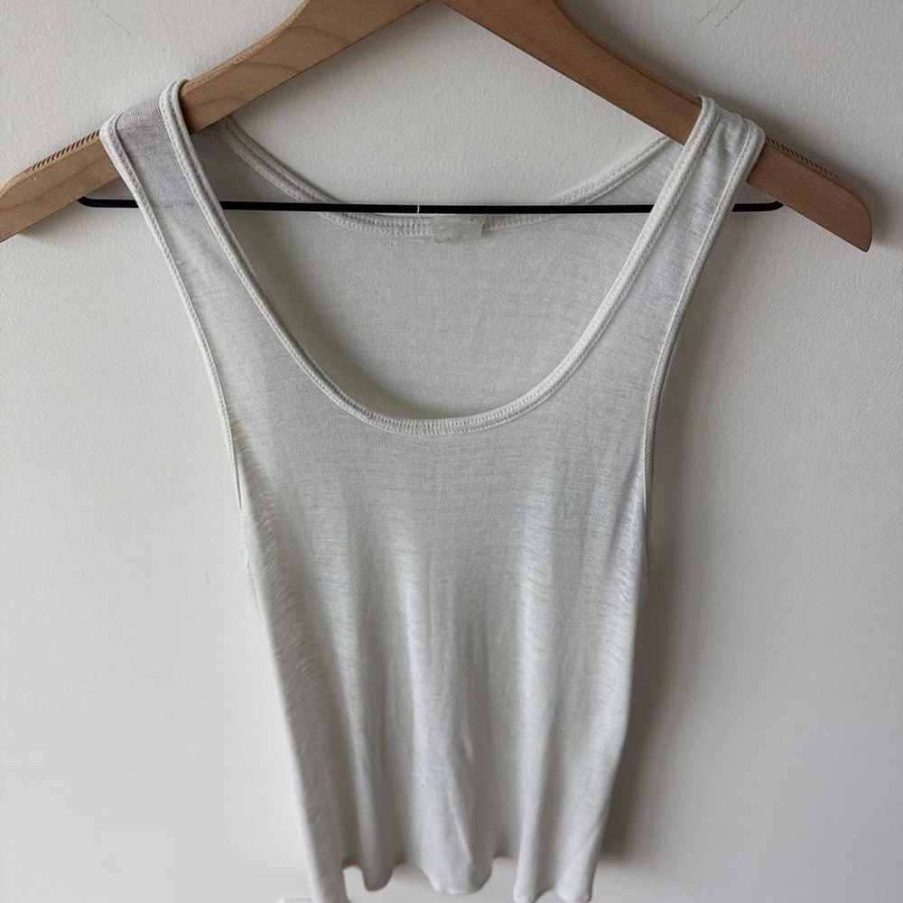 Vintage White Scoop Neck Tank Top